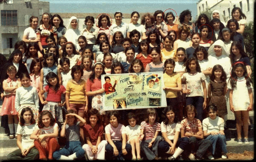 CATANIA - Grest 1974 - Rosetta SCIACCA, Pina ORLANDNI, Silvana DI GREGORIO, Stefania CARRERA, Marina e Nunzia ORLANDINI 